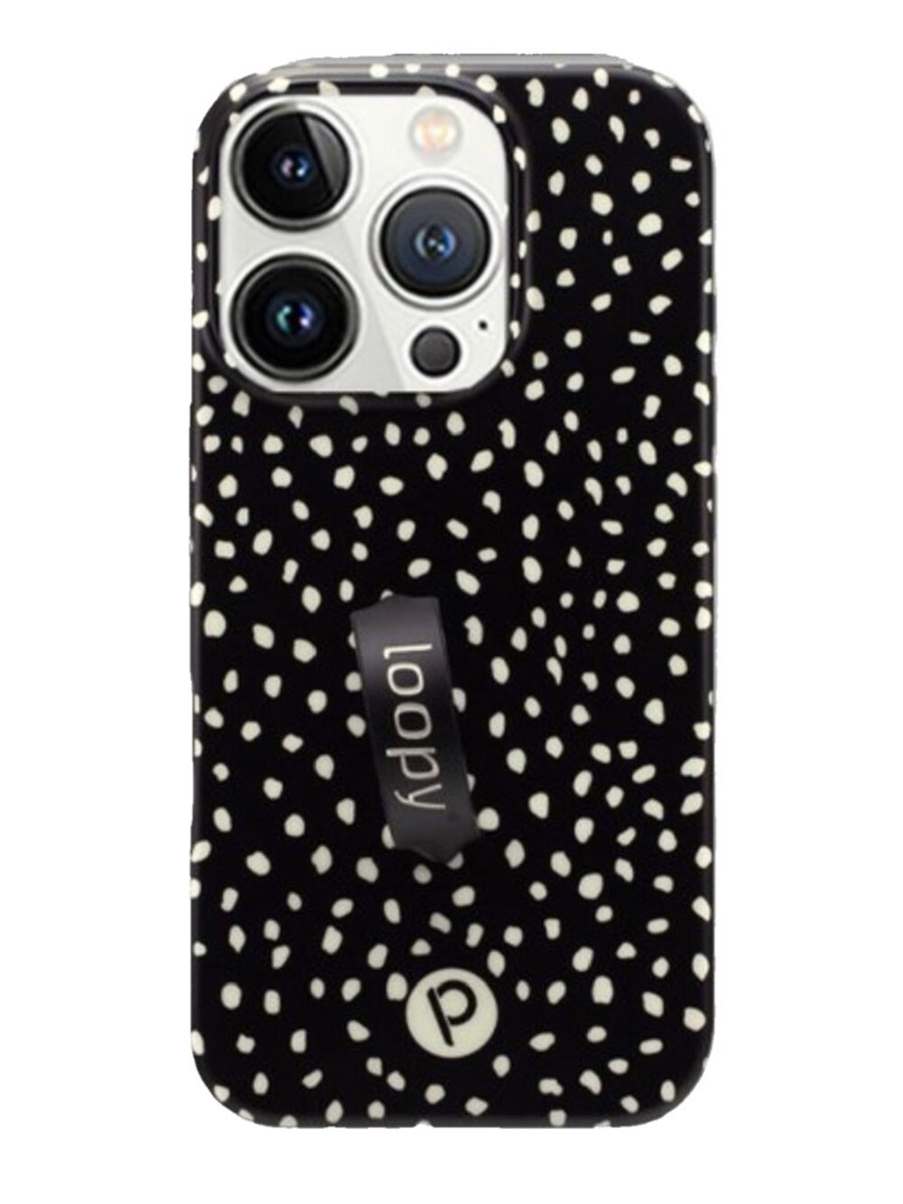 NWT Loopy NOIR DOTS Black Blue iPhone 15 Pro Max Phone Case - Righty